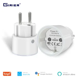 Plugs mini eu smart plug wifi socket 16a avec moniteur de puissance application tuyasmart / voix / synchronisation télécommande fonctionne avec Alexa Google Home