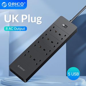 Plugs Orico UK Plug AC SUTLETLET avec USB Electrical Socket Extension Power Stand for Home Office 8AC 6AC SORTS 5 LANDES PORTS PORT USB