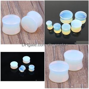 Bouchons Tunnels Opalite Verre Oreille Flesh Plug Piercing Mix 518Mm 80Pcs / Lot Pierre De Lune Strecher Cône Expander Corps Bijoux Drop Dhgarden Dhwdu