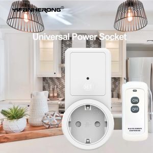 Enchufes Control remoto inalámbrico 433MHz RF Power Outlet Interruptor de luz Socket Control remoto Socket EU 433MHz para Smart Home