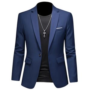 Plus taille 6xlm Fashion Mens Color Color Suit Veste Business Business Slim Fit Casual Blazers Forme Social Wedding Tuxedo 240430