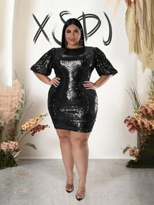 Robes de grande taille Robes de soirée pour les femmes Printemps en robe à paillettes élégante Robe de grande taille en vente en gros Drop 231123