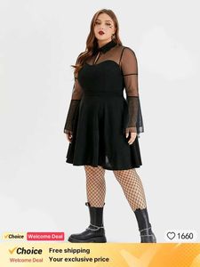 Robes de taille plus de taille plus la taille de la taille de la robe en mailles slve vient pour les femmes cosplay vient la robe de serre des femmes vêtements de sorcière y240510