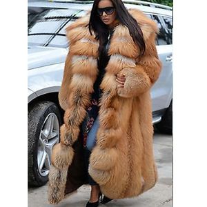 Grande taille fausse fourrure épais longs manteaux femmes mode chaud Maxi étage longueur surdimensionné vestes à capuche femme vêtements d'hiver 201110