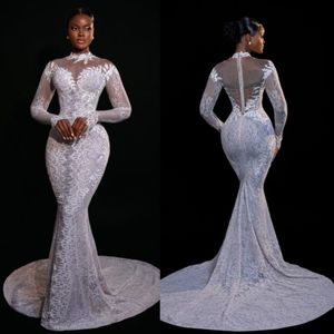 Plus grande taille de dentelle sirène robe de mariée robe de mariée