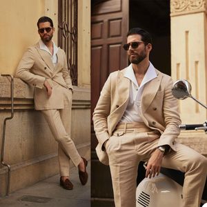 Plus Size Mens Tuxedos Groom Wear Double Breasted Wedding Blazer Suits Formal Business Prom Outfit (Veste + Pantalon)