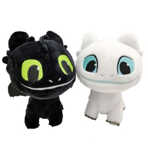 Poupées en peluche 22 cm Dragon peluches lumière fureur nuit édentée peluche jouet doux Dragon blanc pour enfant goutte 230620