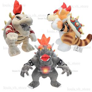 Muñecas de peluche 3 Estilo Bros Peluches Fury Bowser Meowser Bowser Juguetes de peluche Anime Doll Plushie para niños Regalo de cumpleaños T240325