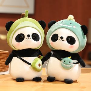 Poupées en peluche 30/40cm Panda mignon jouets en peluche bel animal ours Cosplay licorne dinosaure lapin fleurs oreiller en peluche doux pour enfants cadeau 230307