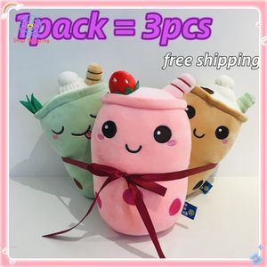 Poupées en peluche 3PCS / Set Packs Gros Boba En Peluche Jouet Panda Lapin Bubble Tea Animal En Peluche Plushie Oreiller Enfant Cadeau Apaiser Poupée Dropshipiing 230227