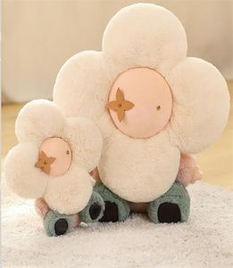 Muñecas de peluche cabeza bebé cuerpo humano juguete relleno linda flor almohada niños figura muñeca para niños niñas regalo de cumpleaños 2211095147525