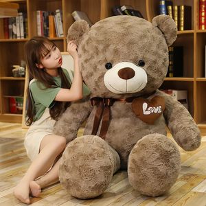 Poupées en peluche Belle haute qualité 2 couleurs ours en peluche avec amour animaux en peluche jouets en peluche poupée oreiller enfants amoureux anniversaire bébé cadeau 231031