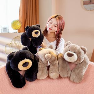 Poupées en peluche Oso de peluche ours en peluche noir logiciel de croisement d'animaux en peluche jouet poupée oreiller tissu confortable doux chambre décoration cadeau 230106