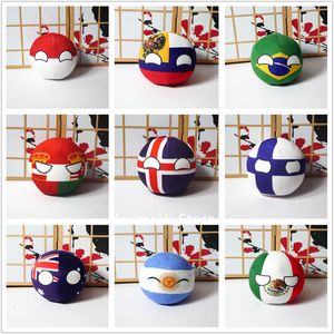 Poupées en peluche Polandball poupées en peluche Australie Pologne Brésil Biélorussie Mexique Portugal Countryball oreiller en peluche jouets sac pendentif Cosplay cadeau 230225