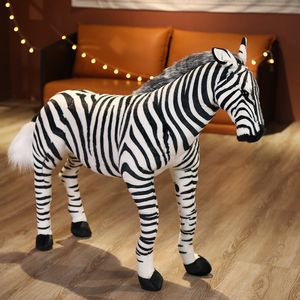 Poupées en peluche Zèbre en peluche Animal Cross Doux Géant Rempli Cheval Réalité Hukelma Sueur Cheval Lusama Peluche Jouet Poupée Cadeau Pour Enfants 230329