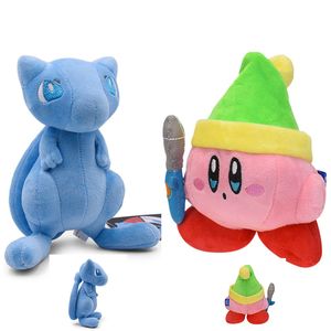 Sombrero de peluche Kirby Plushy con espada Espada de juguete Kirby y gato azul Evolución Color Peluches Juguetes de animales Peluches 7 pulgadas Kirby Juguete de dibujos animados Garra Muñeca Regalo para niños