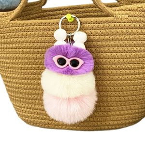 Porte-clés en peluche Chenilles de fourrure de Pâques Porte-clés OrnementsCadeaux Chambre Boutique Décorations Dessin animé à la main Pendentif animal en peluche qualité supérieure 230912