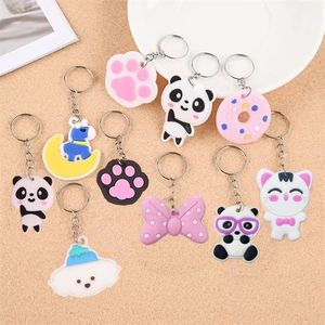 Keychains en peluche caricature en gros caricaturé Keychain 100pcs anime clés clés sac à main sac à main pvc cadeau de chaîne clés mignonne pour femmes girls girls girn fartan privil 220923