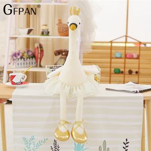 Oreillers en peluche Coussins 1pc Belle Jupe Cygne Blanc Rose Couleur Super Belle Animal En Peluche Bébé Coton Jouets Fête Poupée Pour Enfants Filles Enfants 230603