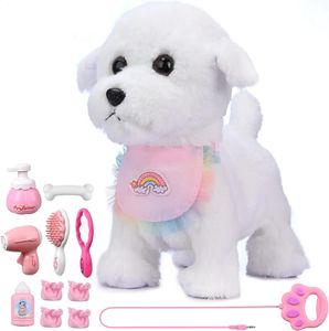 Puppy Puppy Electronic Interactive Toy for Kid Shake Tail Fitend Dress Up Dog Walking Warking Toy Dog Dog avec laisse 240420