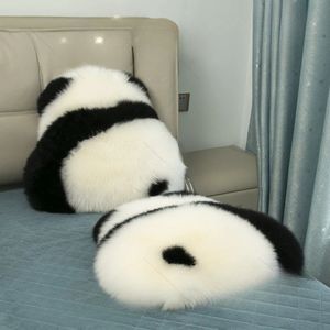 Jouets en peluche oreiller imitation laine velours Panda coussins en colère Panda coussin maison canapé baie vitrée chaise coussin universel 240111