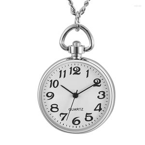 Montres de poche collier pendentif montre à quartz chiffres romains facile à lire petite chaîne Fob horloge pour hommes femmes le vieil homme personnes Reloj