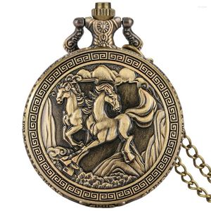 Montres de poche Collier en bronze montres à l'ancienne Collier de bronze Collier pendentif quartz cadran analogique Retro Gift Cadepied Unisexe