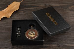 Montres de poche Rétro Antique Steampunk Vintage chiffres romains montre de poche mécanique remontage automatique collier pendentif horloge chaîne hommes femmes 231208