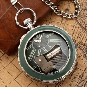 Montres de poche Unique Musical Quartz Pocket Watch Multicolore Case Music Box Design Trendy Gifts for Men Women Clock