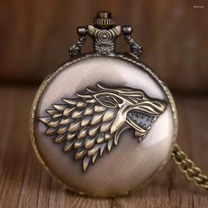 Pocket Watches Quartz único Mira Awesome Wolf Man Mujeres Collar colgante Fob TD2081