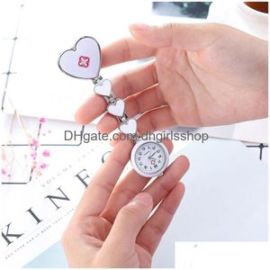 Montres de poche en gros 10pcs / lot Infirmières en acier inoxydable Docteur Broche Pin Fob Quartz Montre Pendentif Cadeaux T200502 Drop Delivery Dh5Qq