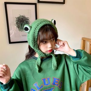 Pography Prop Party Winter Cute Frog het Knitted Costume Beanie Hats Mujeres Regalo Hiphop Cap 220629