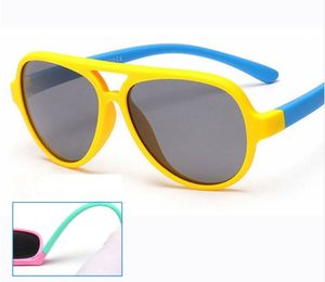 Lunettes de soleil ovales polarisées pour enfants TAC TR90 Pilot Soft Frame Lunettes de soleil pour bébés garçons et filles UV400, lunettes d'extérieur pour enfants 893