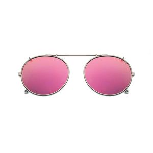Clip redondo polarizado en gafas de sol unisex recubrimiento rosa espejo lentes de sol