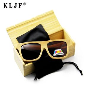 Gafas de sol polarizadas Gafas cuadradas de madera Hombres Mujeres Madera Diseño de marca redonda 2024 Mayorista de moda Gafas retro con caja de playa LUB104
