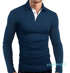 Polo T-shirt à manches longues pour hommes, chemise à boutons de Style Sport, chemise de Golf d'entraînement