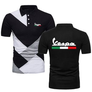 Polos homme Streetwear Décontracté Sport Top T-Shirts Style Militaire Moto T-shirts Vespa Imprimé Jersey Contraste Couleur Polo