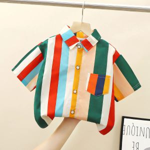 Polos Children Shirts Summer 2023 Tops for Kids ShortSleeve Boys Polo Tembes Teenage School Tees Girls Blouse Blouse Baby Tenues Vêtements