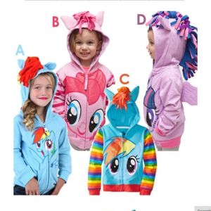 Polos Retail Pony Children Girl Coat Spring Automne Fashion Cute Kids Girl Girl Extérieur Sweat Hoodie Girl Coton Veste Enfants Clothing