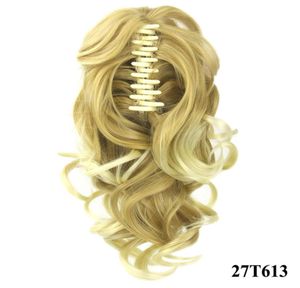 Ponytail Claw Clip Hair Extension Courtais pour poney Curly Synthetic Hair Pony Tail Poincet Blonde Grey Glaw Pony Pony For Black Wom3426070