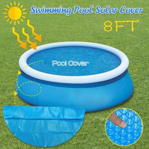 Accesorios para piscina, cubierta redonda de 8 pies, Protector para pies sobre el suelo, protección azul para natación, 240x240cm, tamaño grande para exteriores