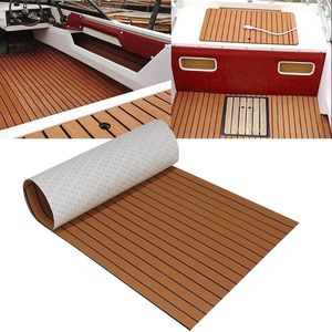 Accesorios para piscina, hoja de cubierta de teca EVA marrón oscuro, suelo de barco apto para yate, almohadilla de suelo de madera de imitación autoadhesiva