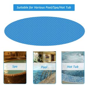 Couvercle de piscine rond Couvrette de baignoire solaire solaire 10 pouces accessoires de couverture de bulle extérieure
