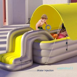Piscina natación tobogán inflable suministro portátil juego de agua instalación de recreación para fiesta en el patio trasero al aire libre 61