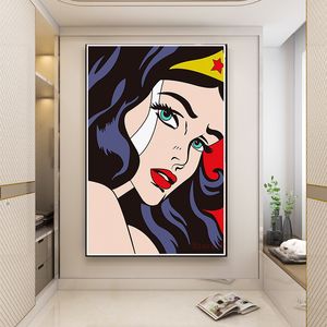 Póster de arte Pop Roy Lichtenstein, pintura de arte en lienzo, imágenes artísticas de pared abstractas para sala de estar, pasillo, pared, decoración del hogar