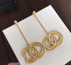 NUEVOS pendientes de oro de moda aretes orecchini para mujer fiesta amantes de la boda regalo joyería compromiso con caja