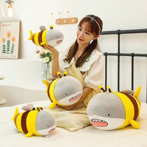 Jouet en peluche d'abeille de requin populaire, jouet de poupée d'abeille de requin, oreiller en peluche