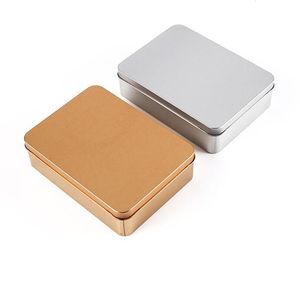 Popular caja de hojalata Vacente Silver Gold Metal Storage Case Organizer Stash 15*11*4cm por dinero Monedas de caramelo a los auriculares de disco