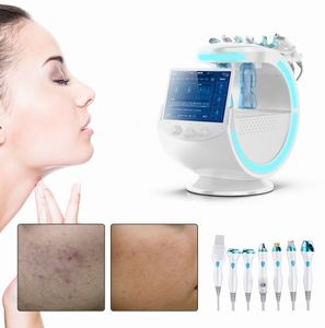 Portátil 7 en 1 Microdermabrasion Hydra Máquina facial Ice Blue Magic Mirror Analizador de piel RF Face Lifting SkinScrubber Oxygen Sprayer Deep