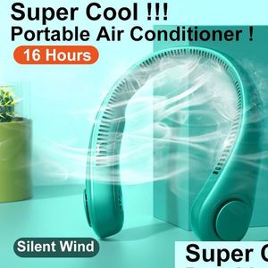 Refroidisseurs d'air portables Mini ventilateur sans lame Neckfan 2400 Mah USB rechargeable muet sport ventilateurs réglables à 3 vitesses pour la maison en plein air Lazy2 Dhazn